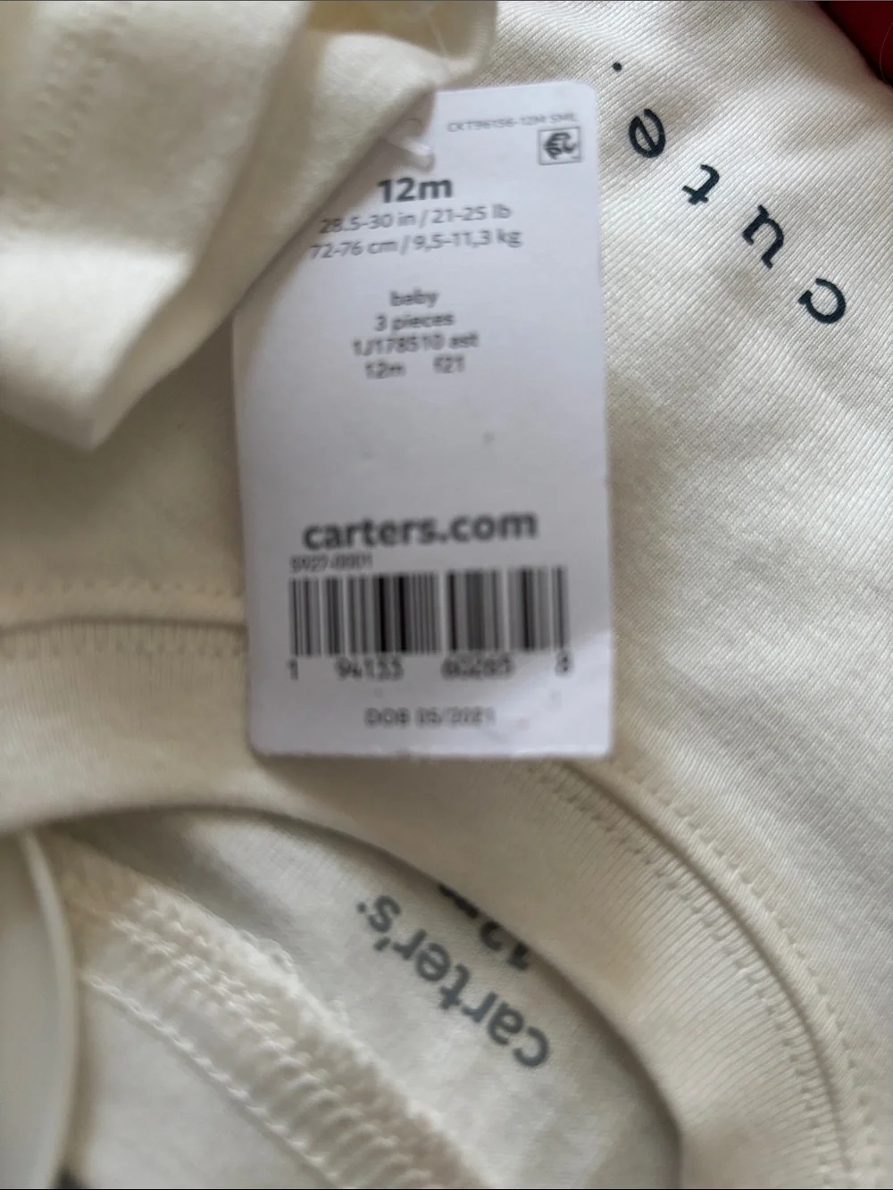 Carters “Sneaky Cute" Fox Graphic Baby Tee With Matching Khakis. Size 12 months - Picture 4 of 4